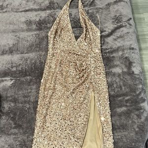 Sequin High Split Dress